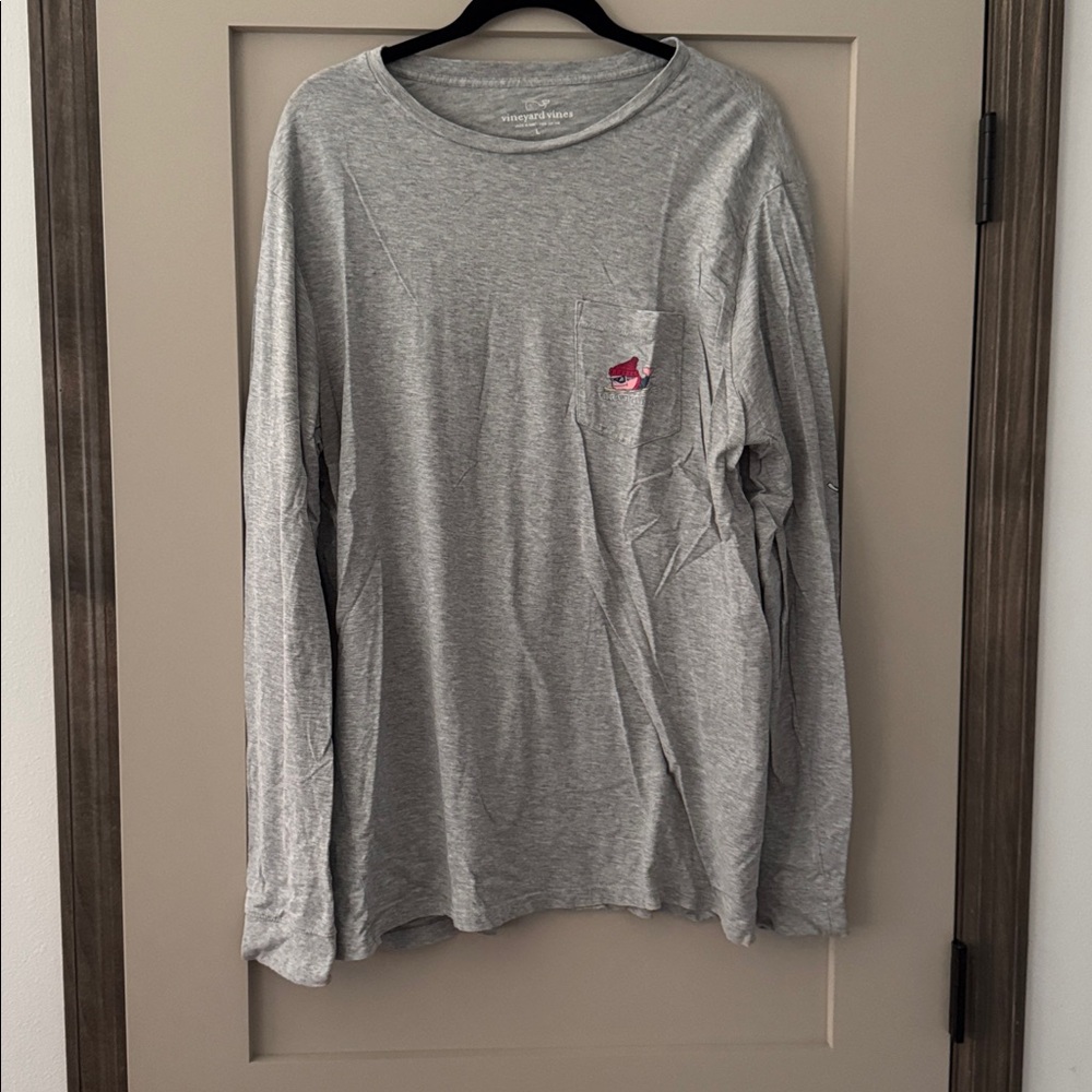 Vineyard Vines Gray Long Sleeve Shirt with Pocket